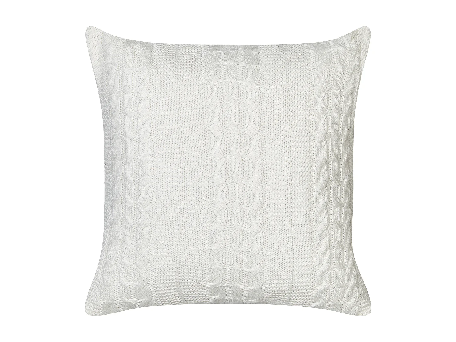 Dekokissen 2er Set Baumwolle weiß 45 x 45 cm Flechtmuster Cadetia