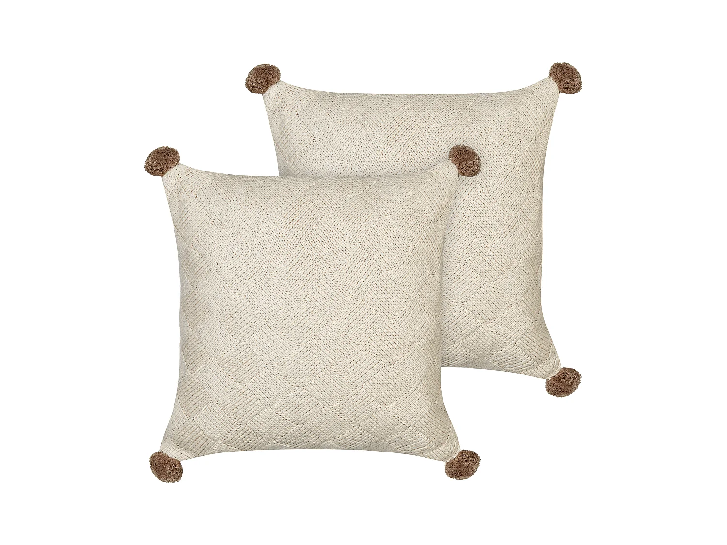 Lot de 2 coussins décoratifs OBERONIA Coton 45 x 45 cm Beige Unicolore
