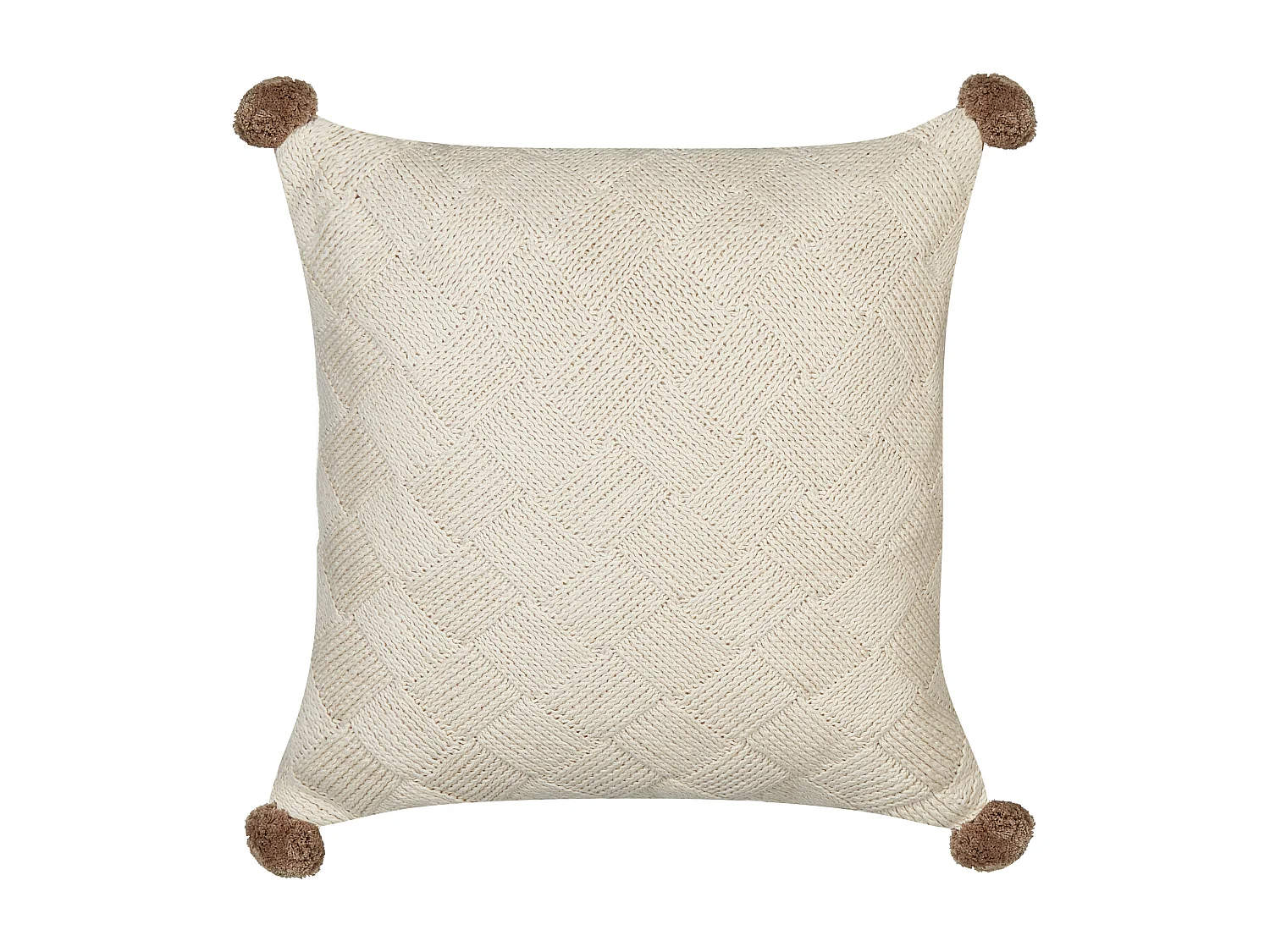 Set van 2 decoratieve kussens OBERONIA Katoen 45 x 45 cm Beige Effen