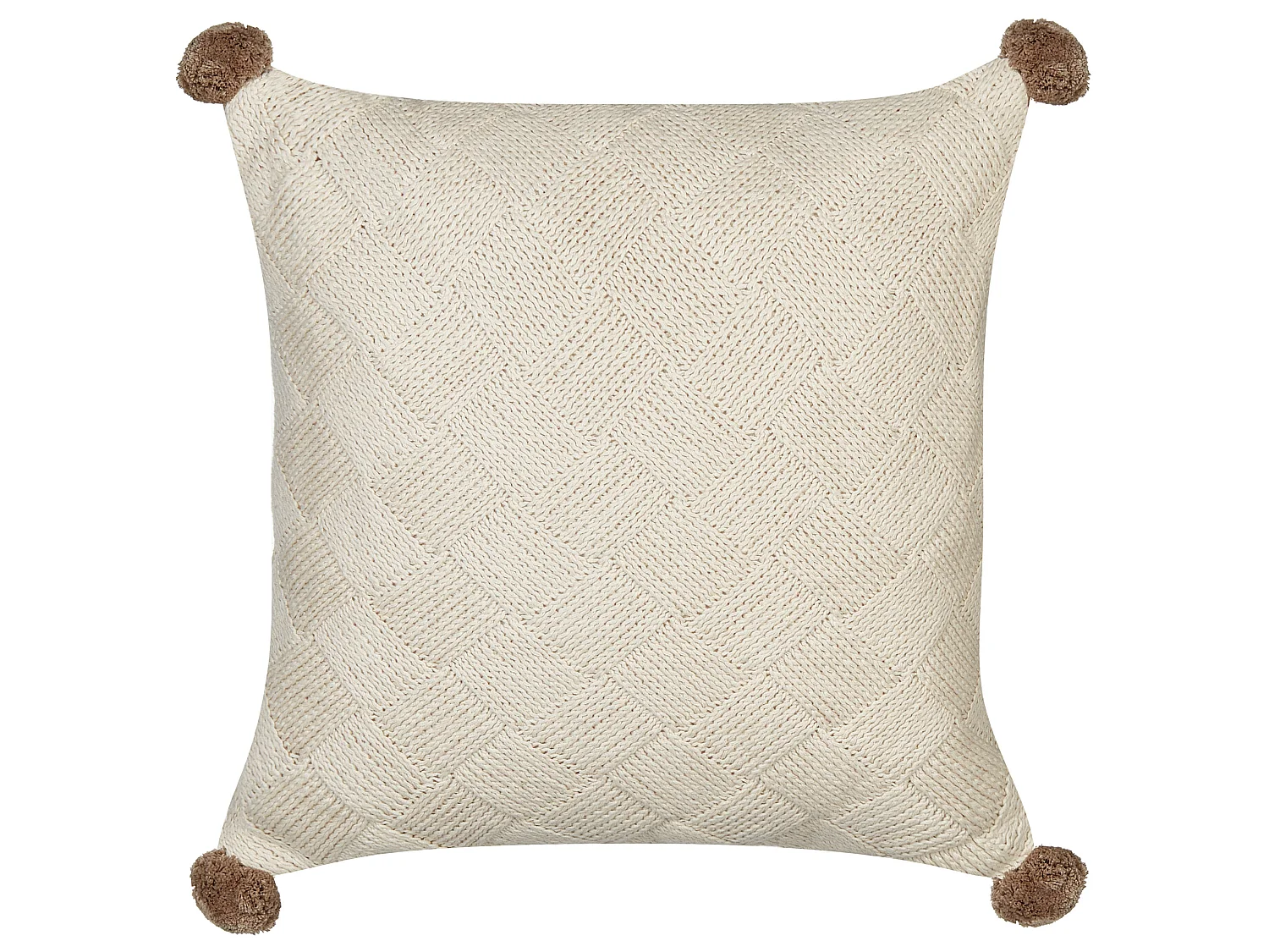 Set of 2 Decorative Cushions OBERONIA Cotton 45 x 45 cm Beige Solid
