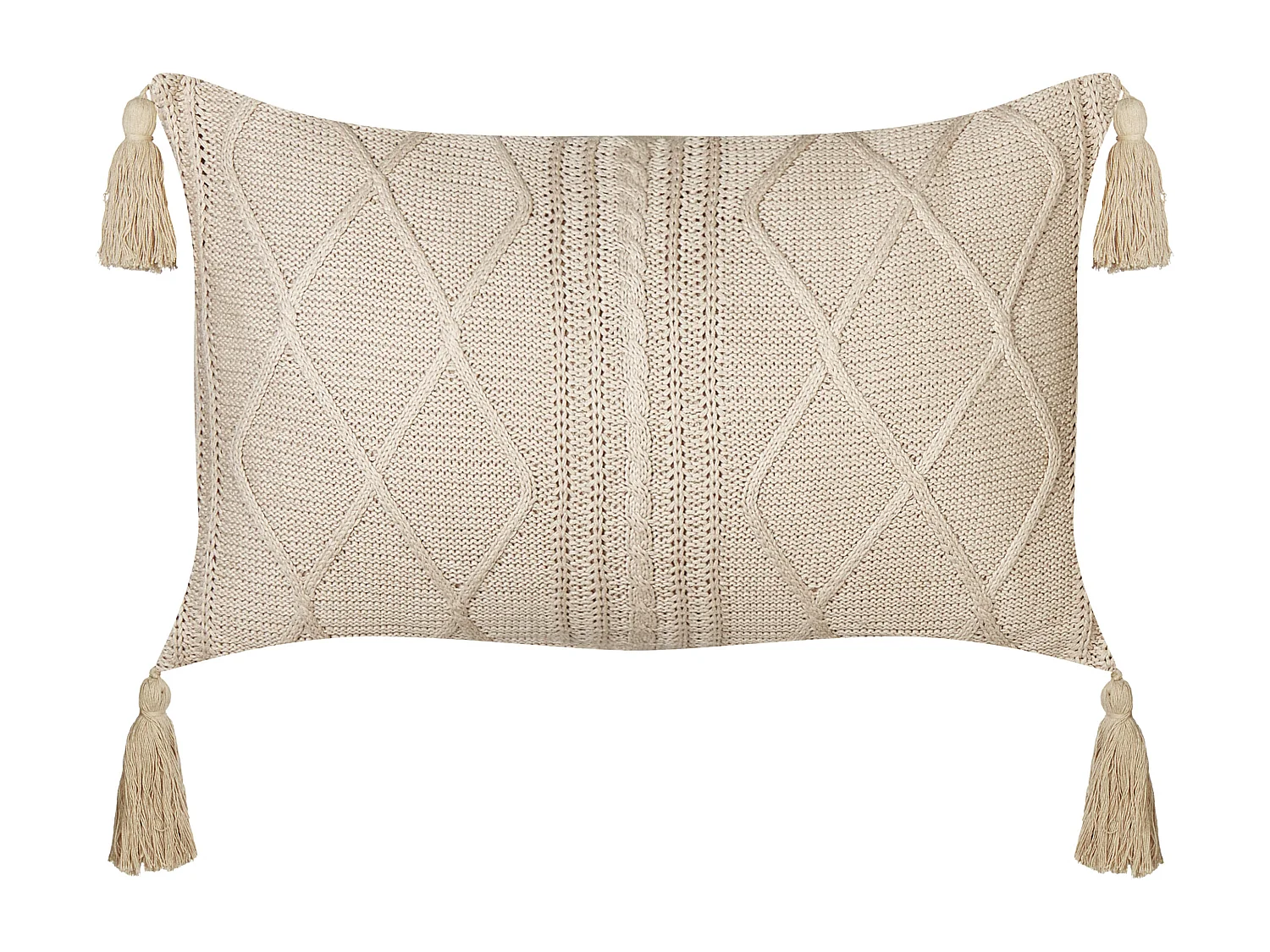 Conjunto de 2 almofadas decorativas CAESIA Algodão 30 x 50 cm Creme Sólido