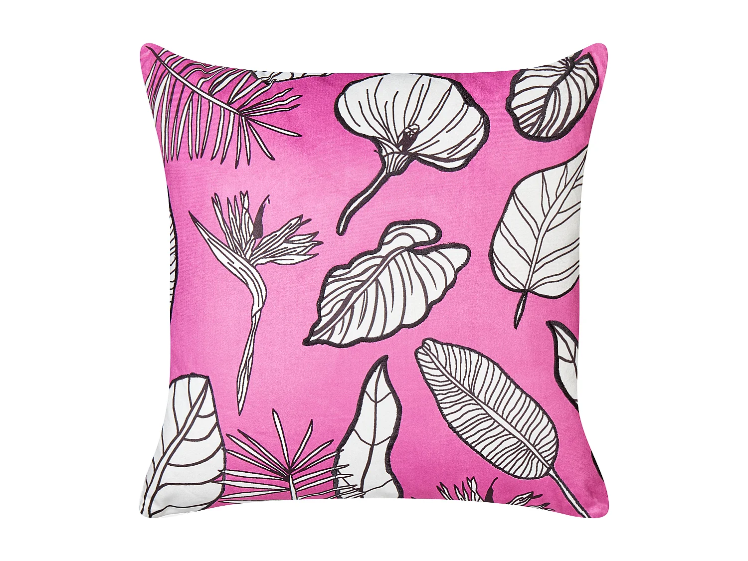 Lot de 2 coussins décoratifs MALVA Velours 45 x 45 cm Rose Motif floral