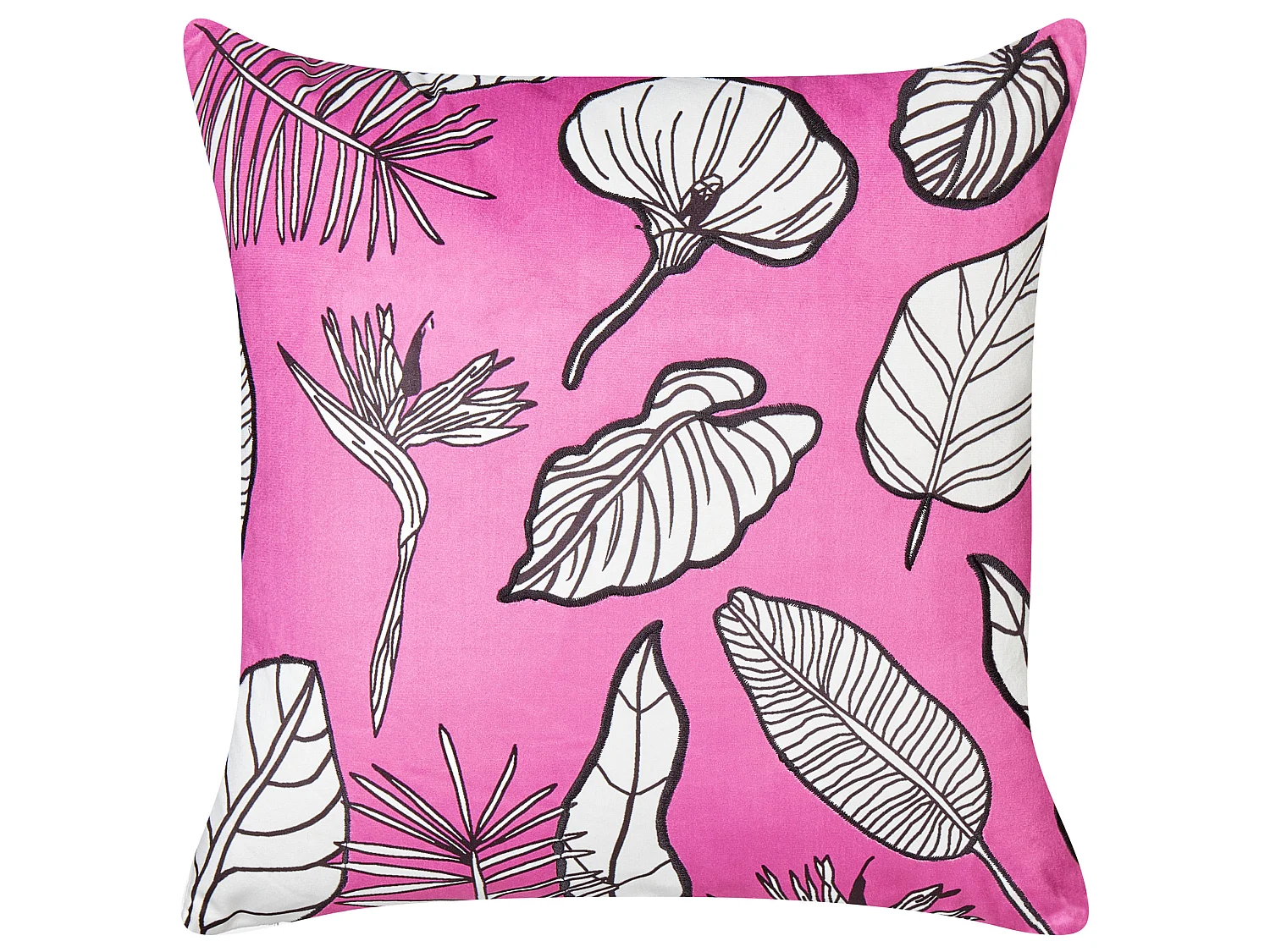 Set van 2 decoratieve kussens MALVA Fluweel 45 x 45 cm Roze Bloempatroon