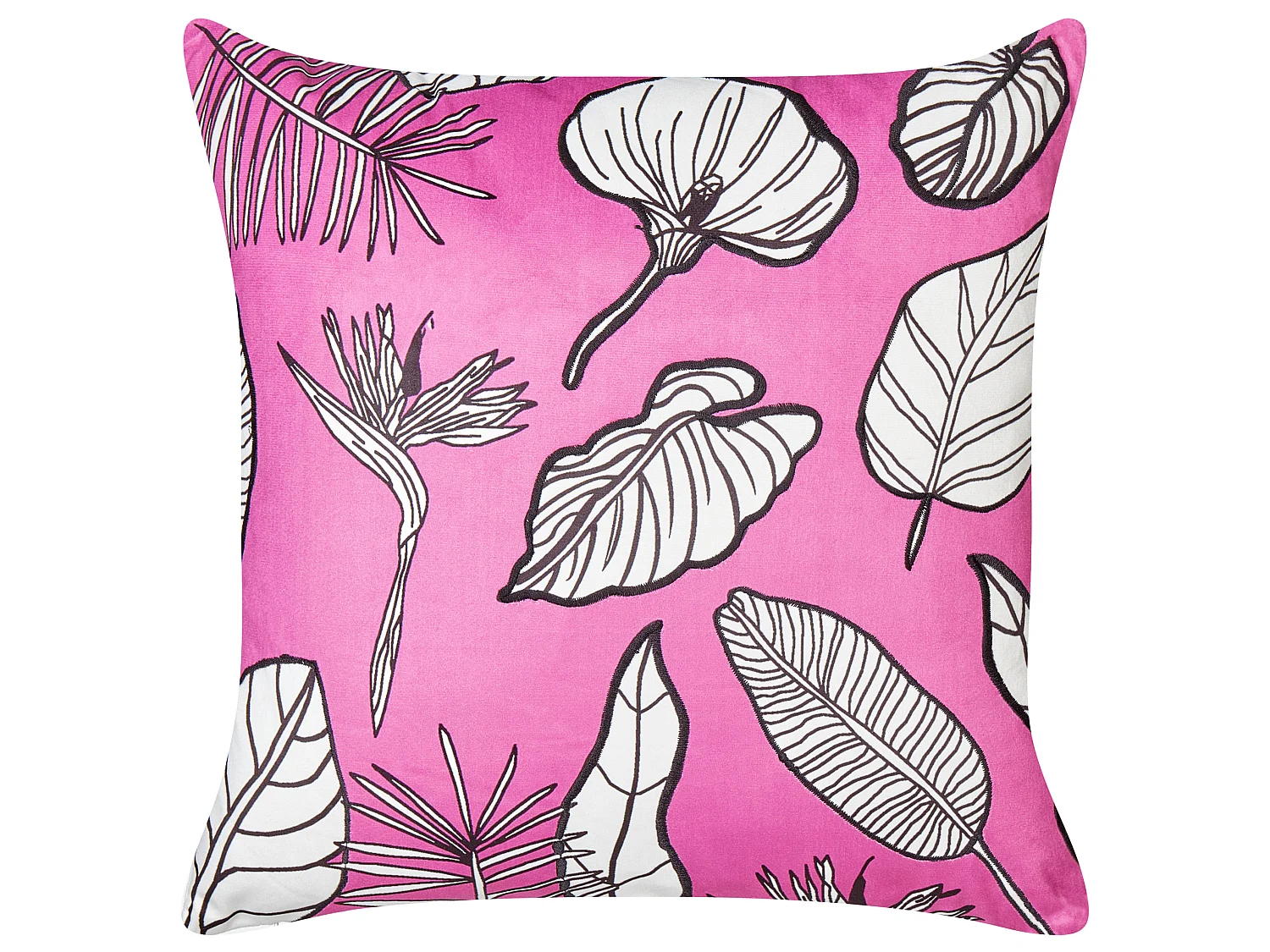 Set med 2 prydnadskuddar MALVA 45 x 45 cm Sammet Rosa Blommigt tryck