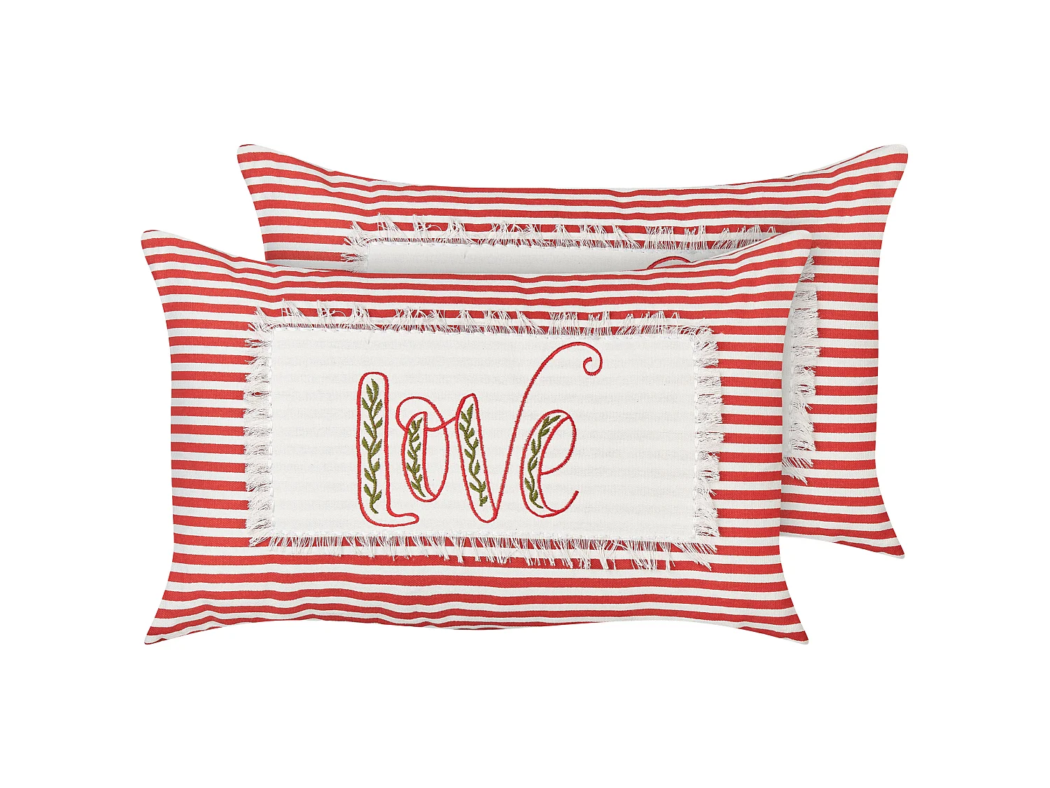 Set van 2 decoratieve kussens ALSINE Katoen 30 x 50 cm Rood Gestreept
