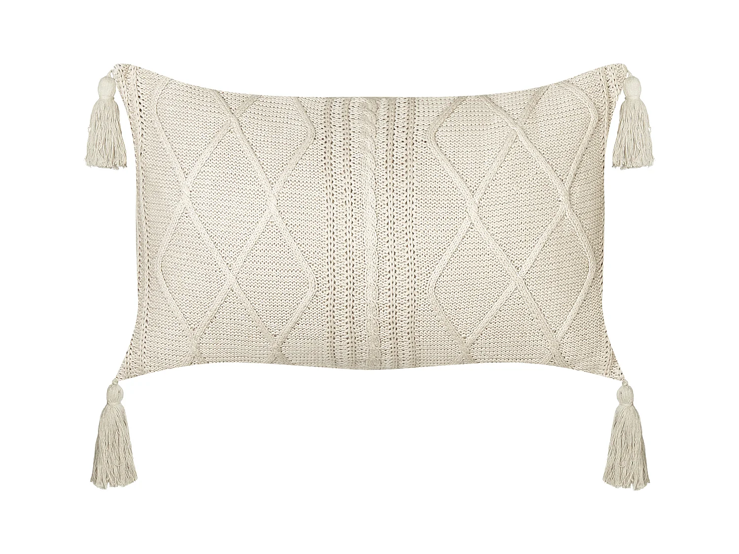 Lot de 2 coussins décoratifs CAESIA Coton 30 x 50 cm Beige clair Unicolore