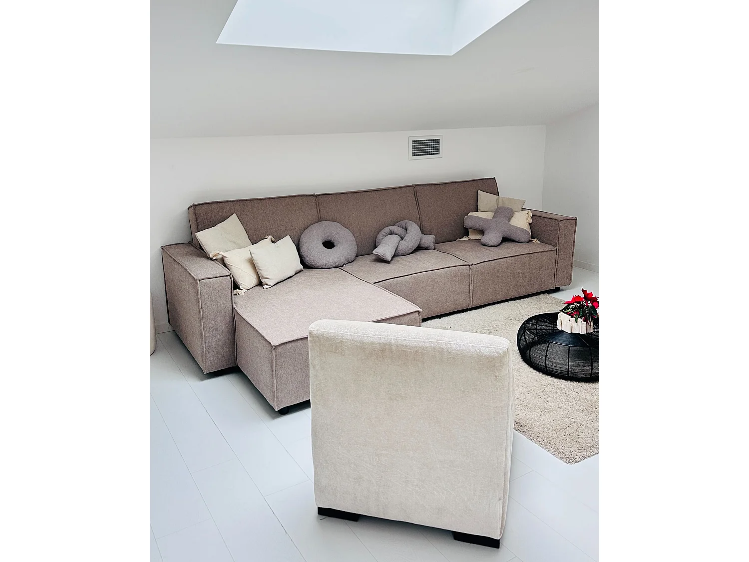 Set van 2 decoratieve kussens CAESIA Katoen 30 x 50 cm Lichtbeige Effen