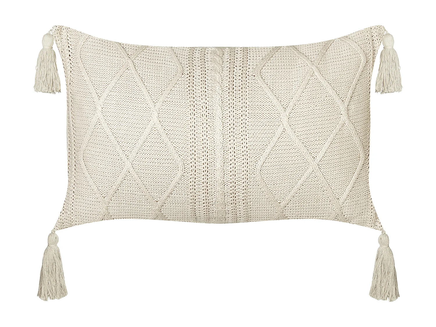 Lot de 2 coussins décoratifs CAESIA Coton 30 x 50 cm Beige clair Unicolore