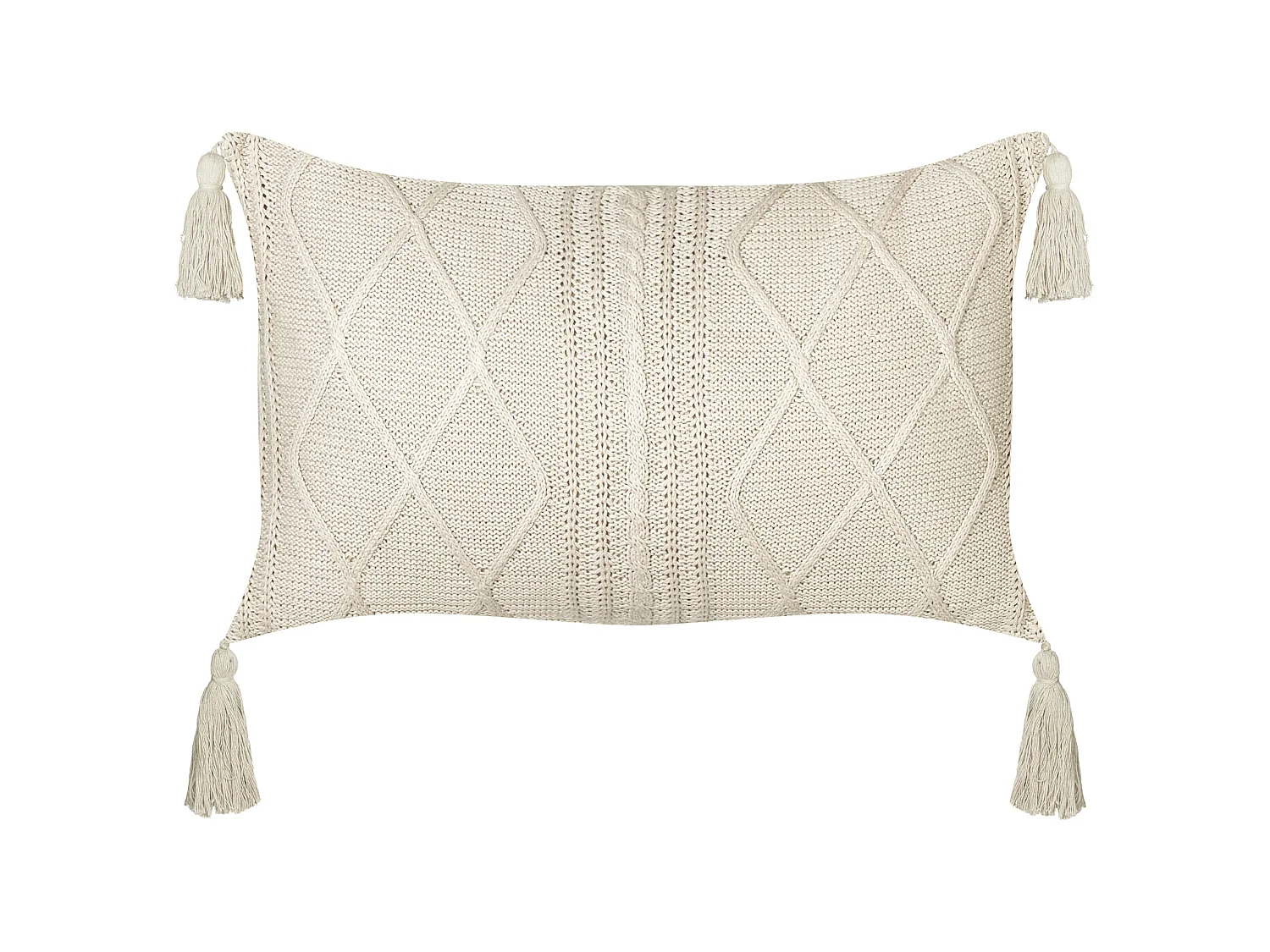 Lot de 2 coussins décoratifs CAESIA Coton 30 x 50 cm Beige clair Unicolore