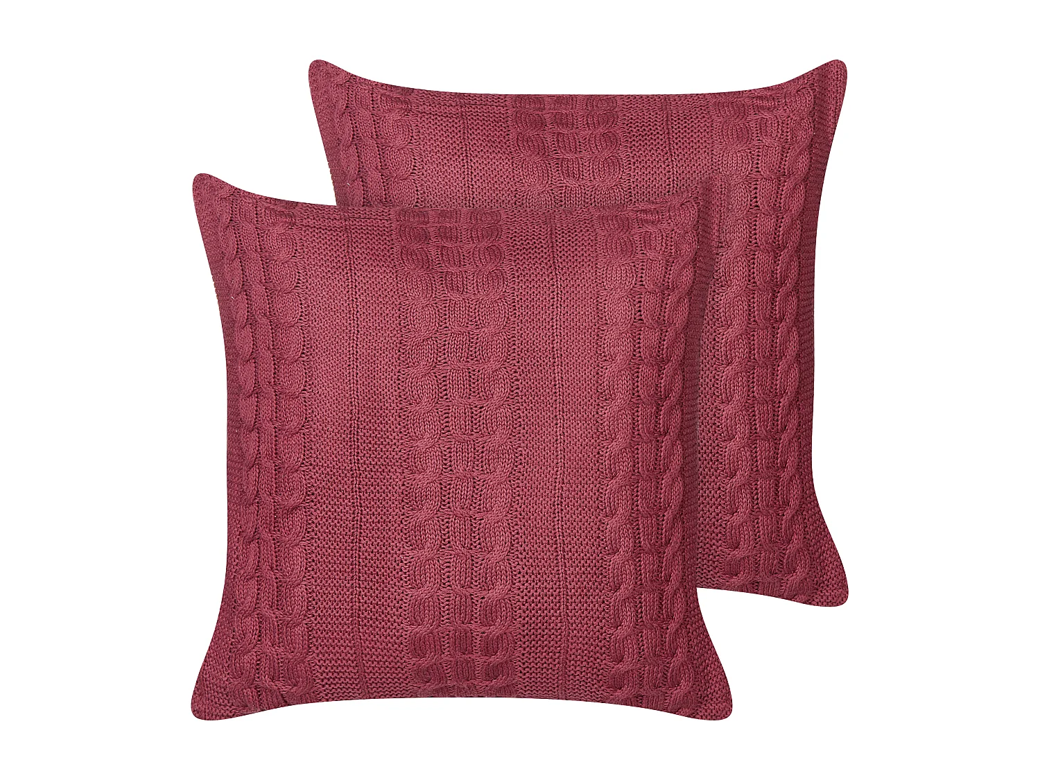 Conjunto de 2 almofadas decorativas CADETIA Algodão 45 x 45 cm Bordeaux Sólido