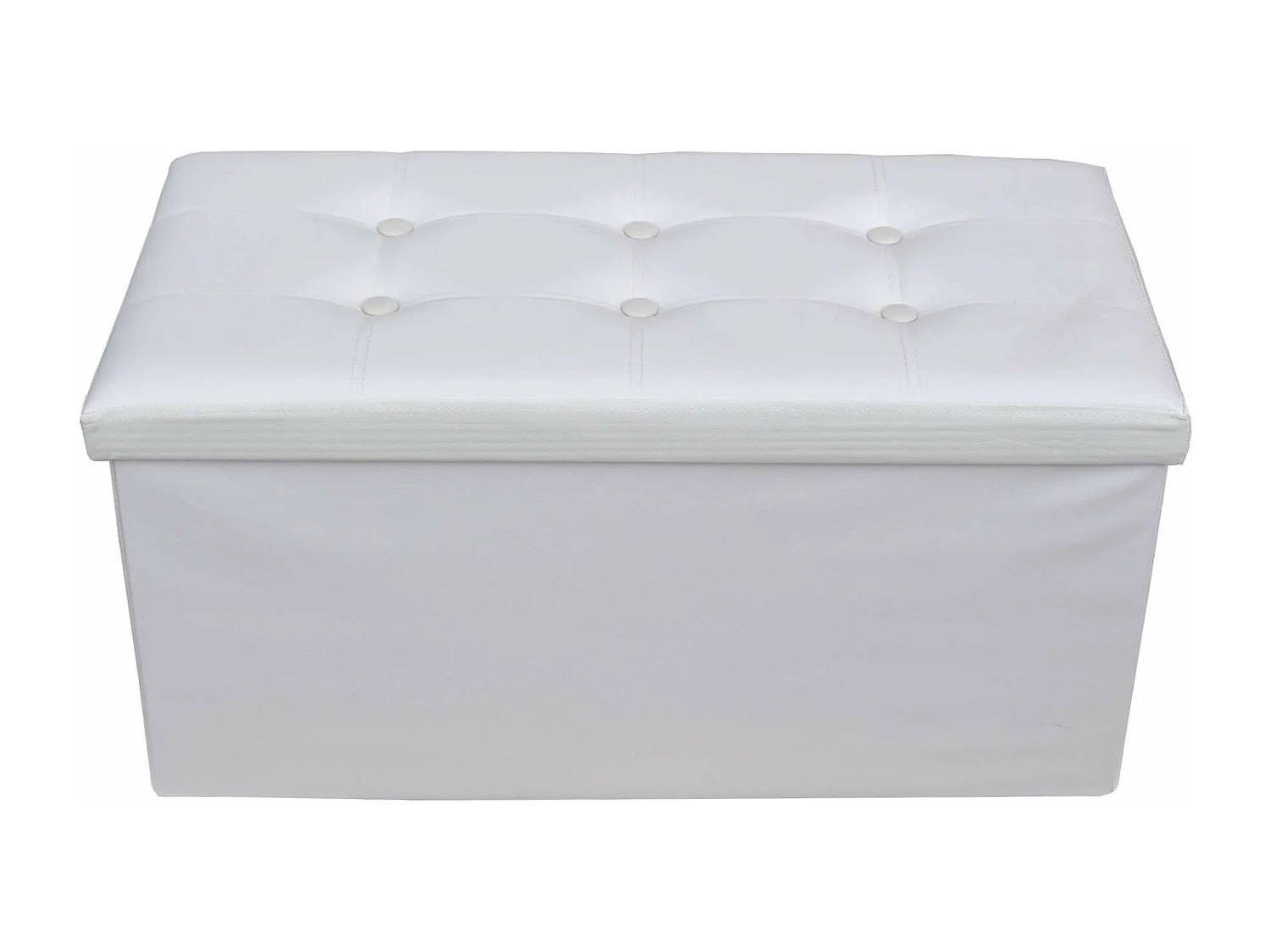 Mobili Rebecca Puff Sgabello Baule Bianco Design Moderno Contenitore 38x76x38