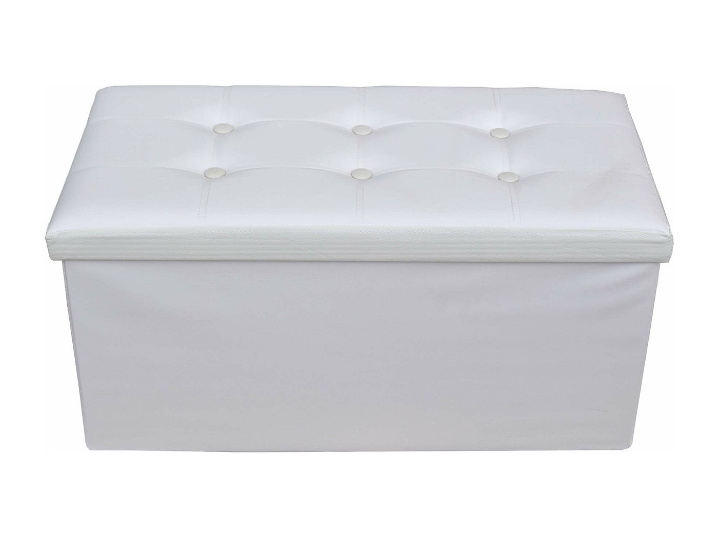 Pouf Baule Rebecca Mobili - Bianco/Nero 30x30x30 Cm Con Contenitore