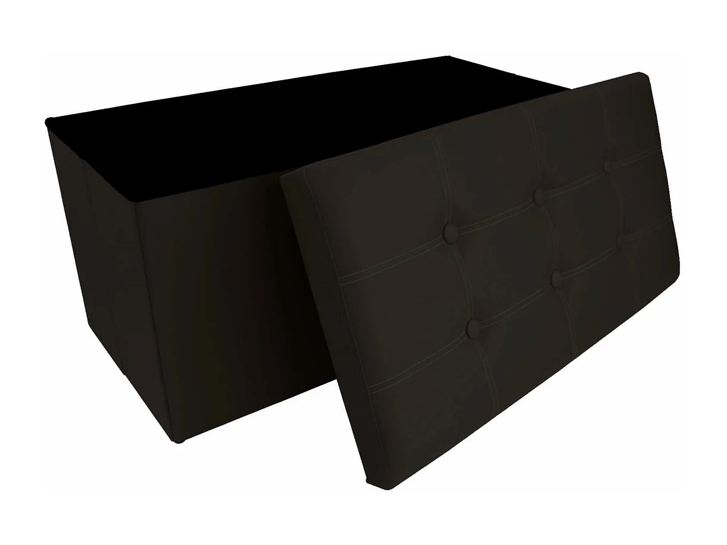 Mobili Rebecca Puff Sgabello Baule Nero Design Moderno Arredamento 38x76x38