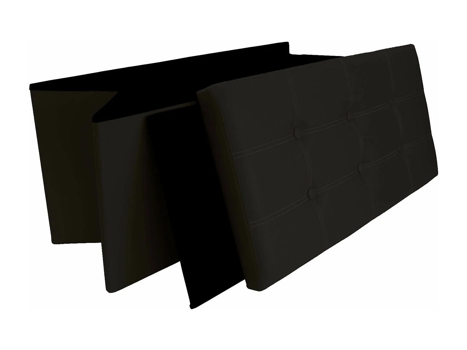 Mobili Rebecca Puff Sgabello Baule Nero Design Moderno Arredamento 38x76x38