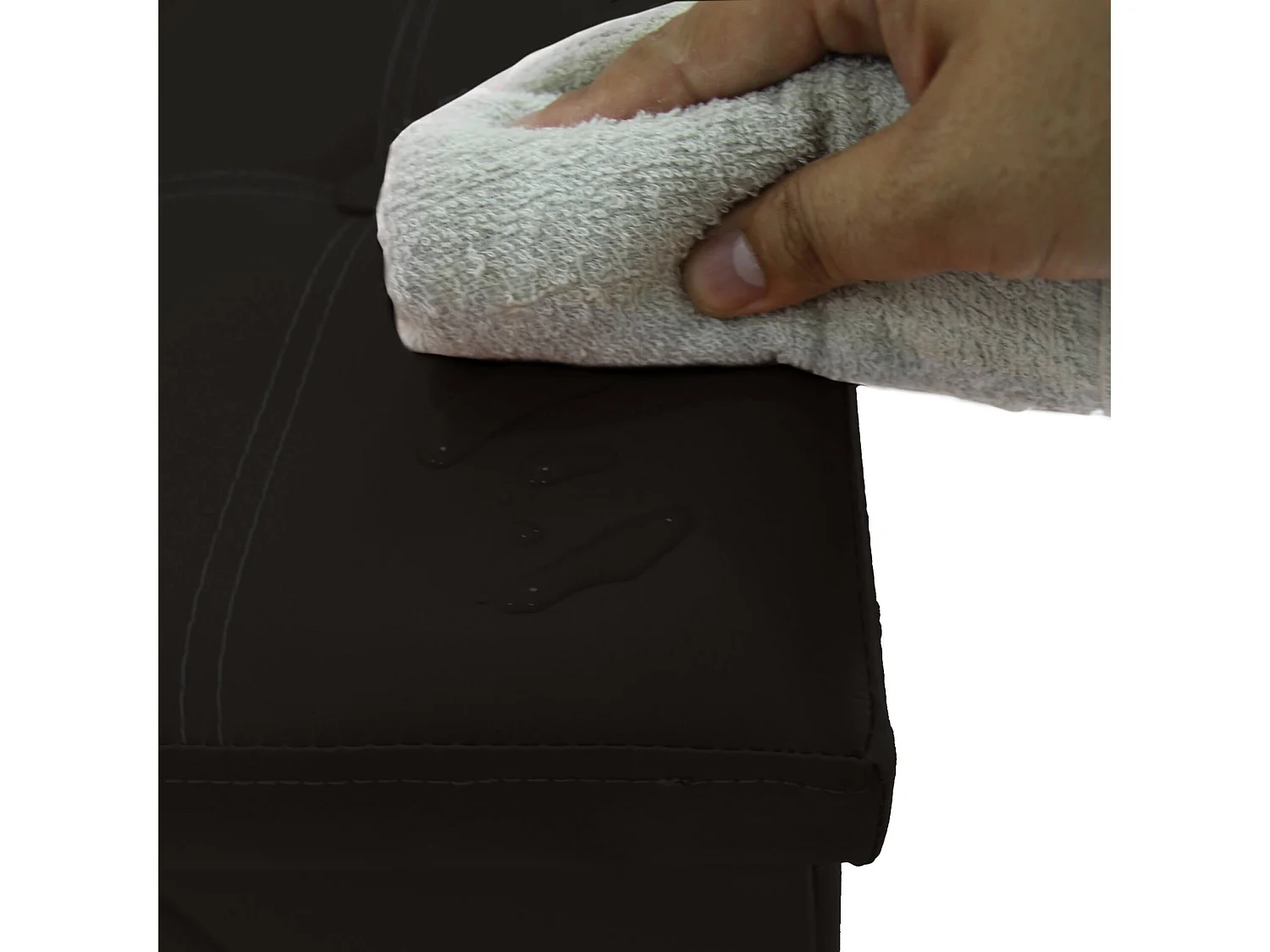 Mobili Rebecca Puff Sgabello Baule Nero Design Moderno Arredamento 38x76x38