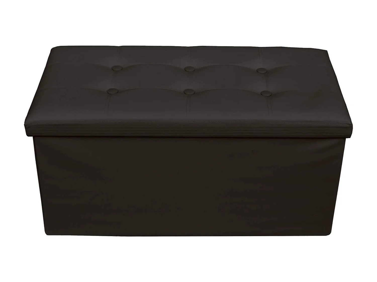 Mobili Rebecca Pouf Coffre de rangement Banc Rectangle Noir Stokage 38x76x38