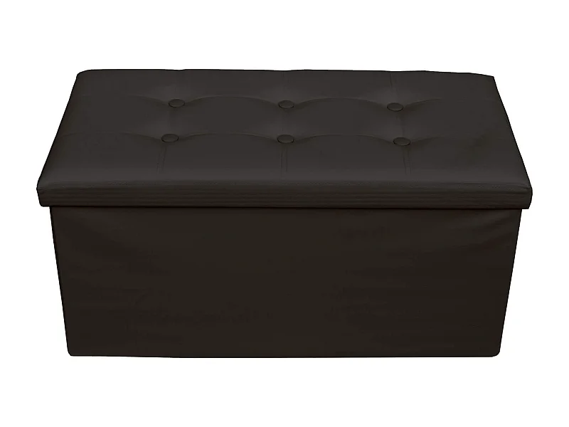 Mobili Rebecca Puff Sgabello Baule Nero Design Moderno Arredamento 38x76x38