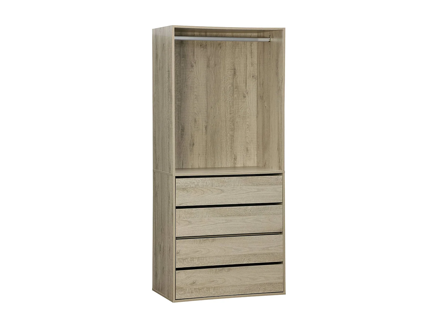 Kit dressing modulable avec 4 éléments. naturel. panneaux stratifiés