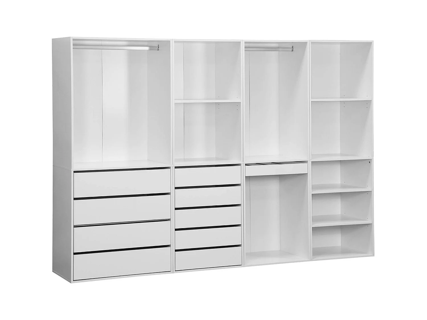 Kit armadio modulare con 4 unità, bianco