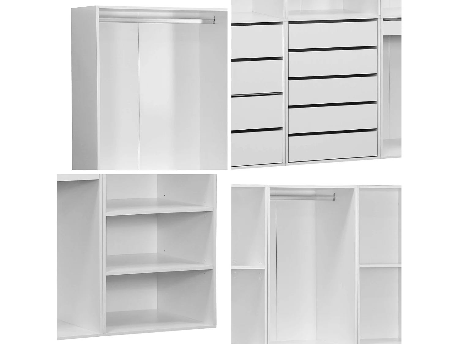 Kit armadio modulare con 4 unità, bianco
