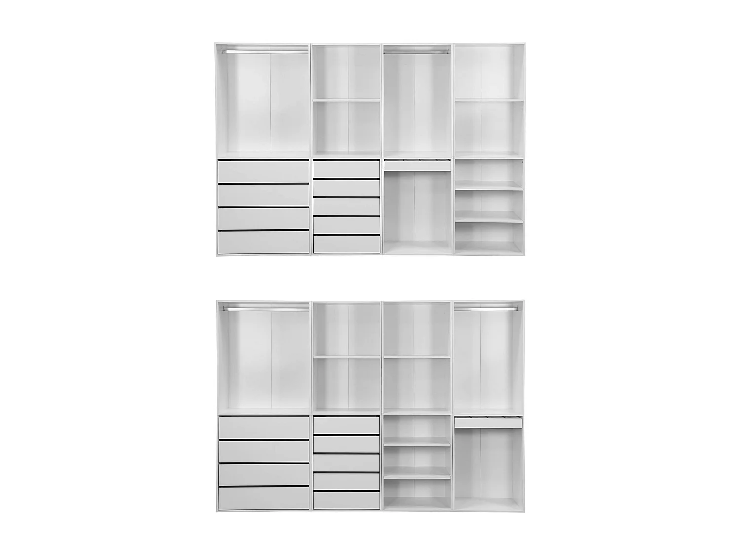 Kit armadio modulare con 4 unità, bianco