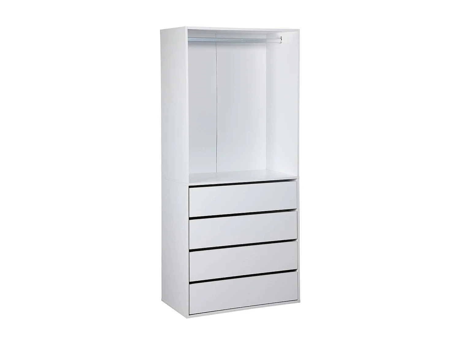 Kit armadio modulare con 4 unità, bianco