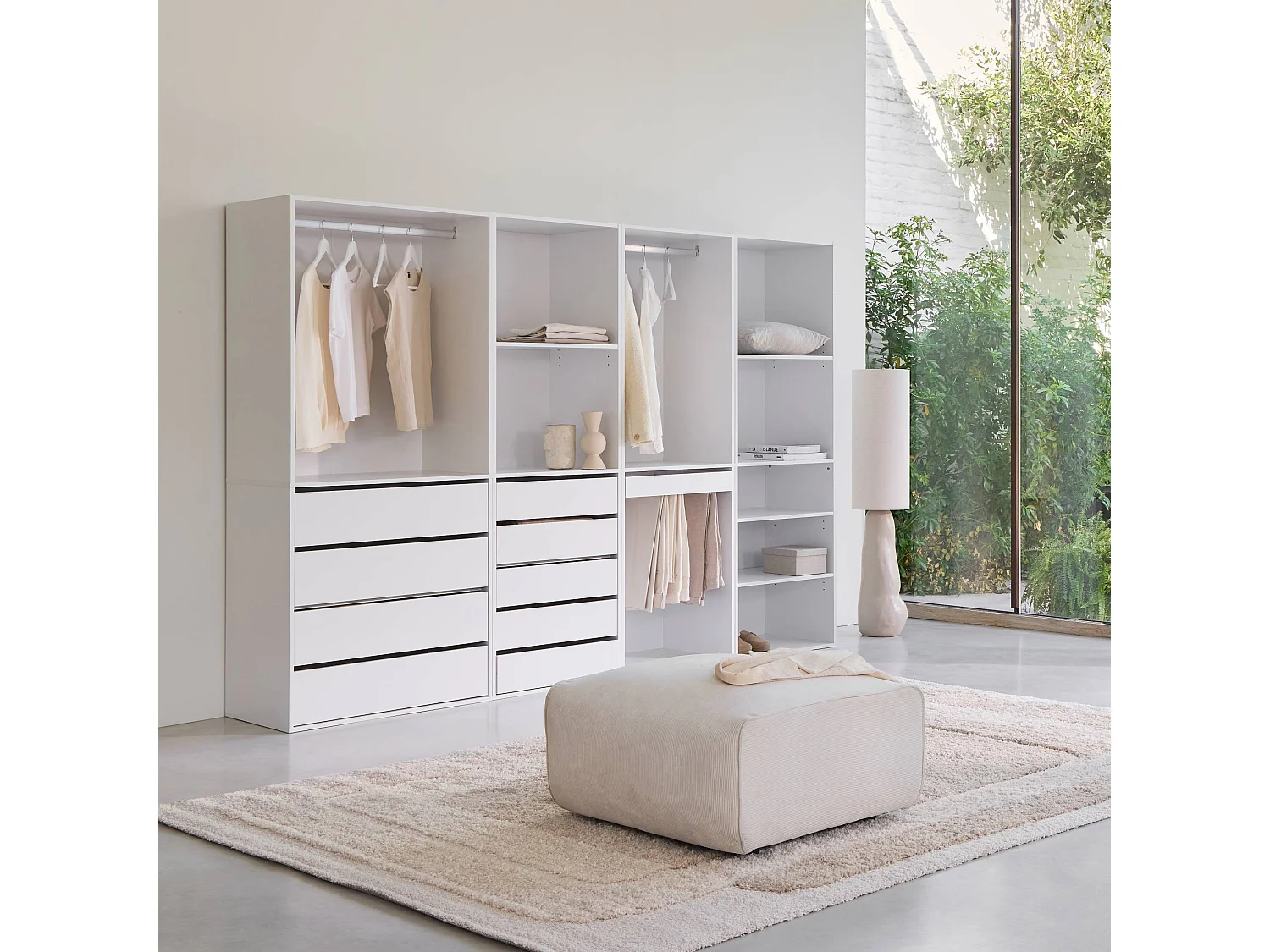 Kit armadio modulare con 4 unità, bianco