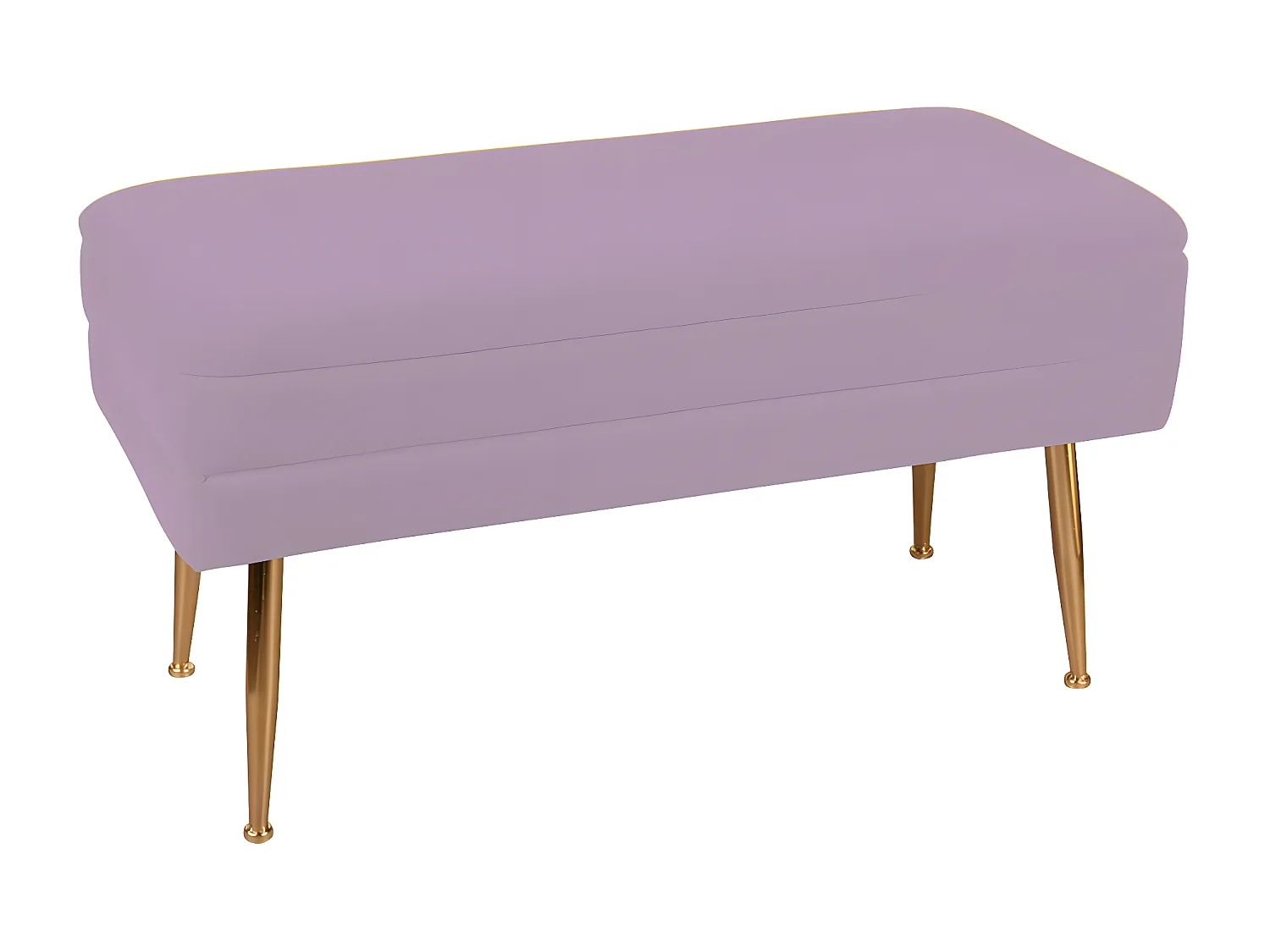 Banquette 2 places tissu rose pieds dorés TIM