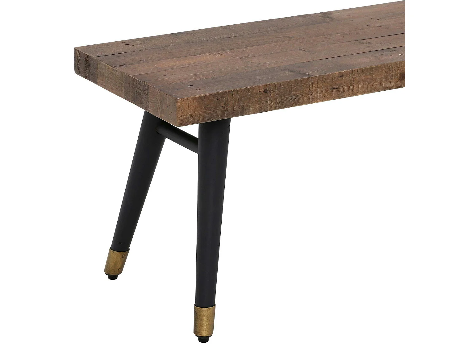 Banc de table bois recyclé piètement effet laiton vieilli 180 cm ADÉLAÏDE