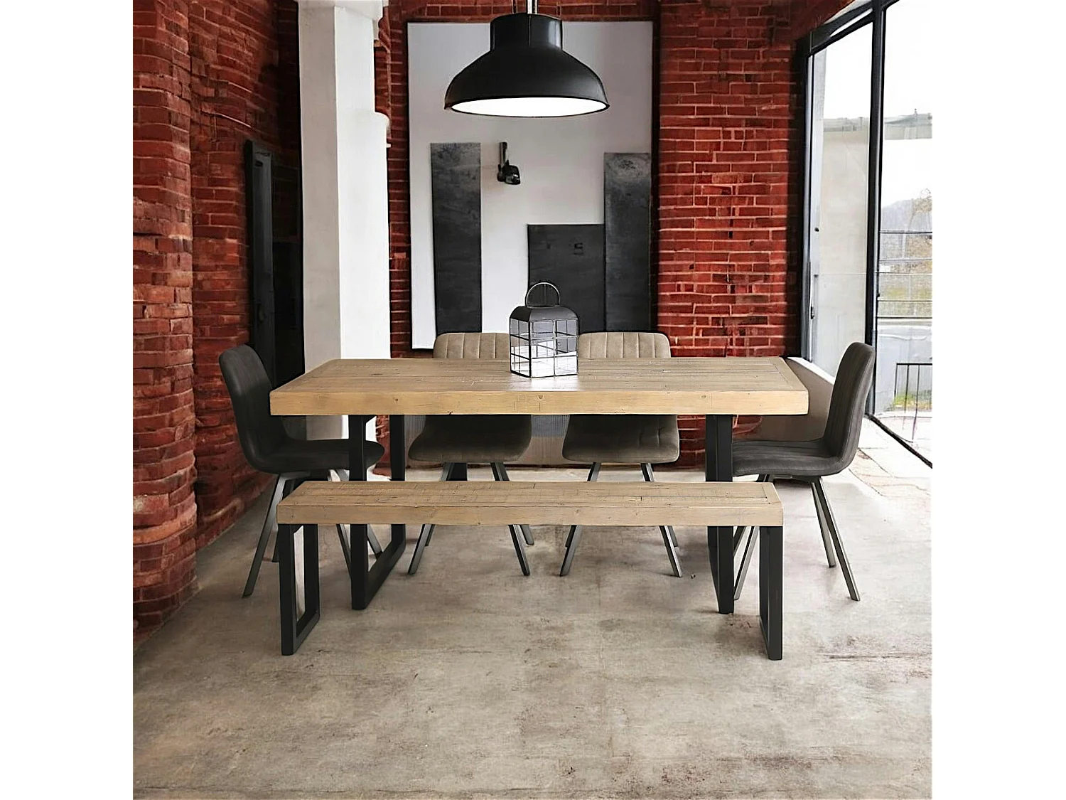 Banc de table en bois recyclé 140 cm AUCKLAND