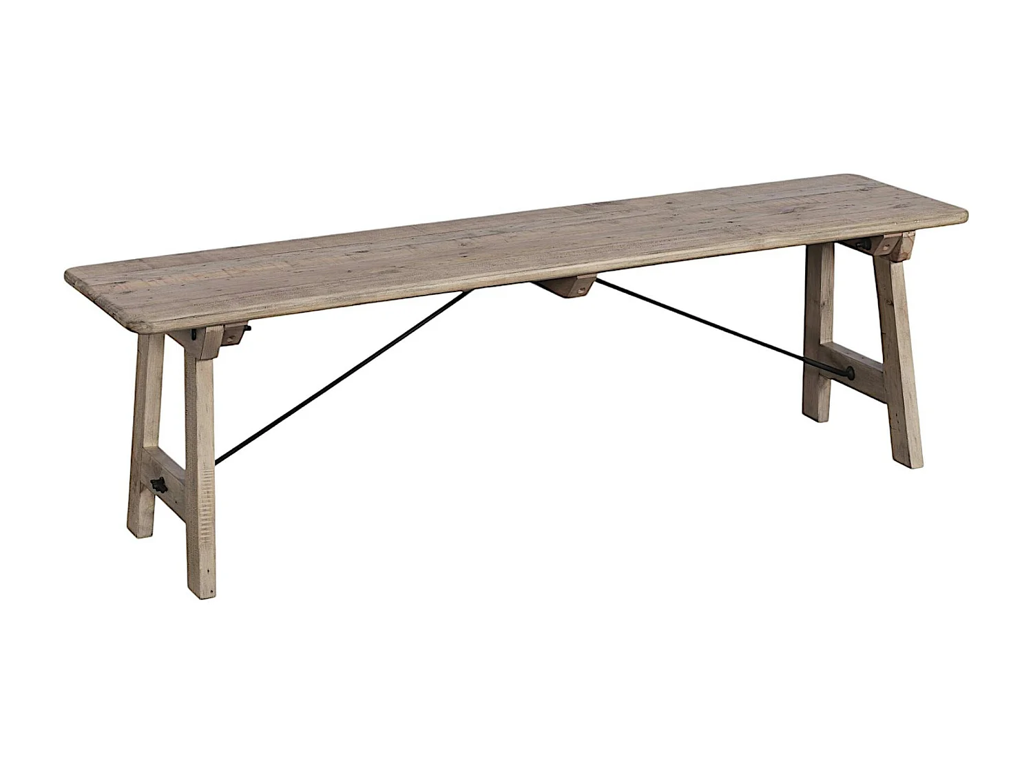Banc de table bois recyclé clair 150 cm SALERNE