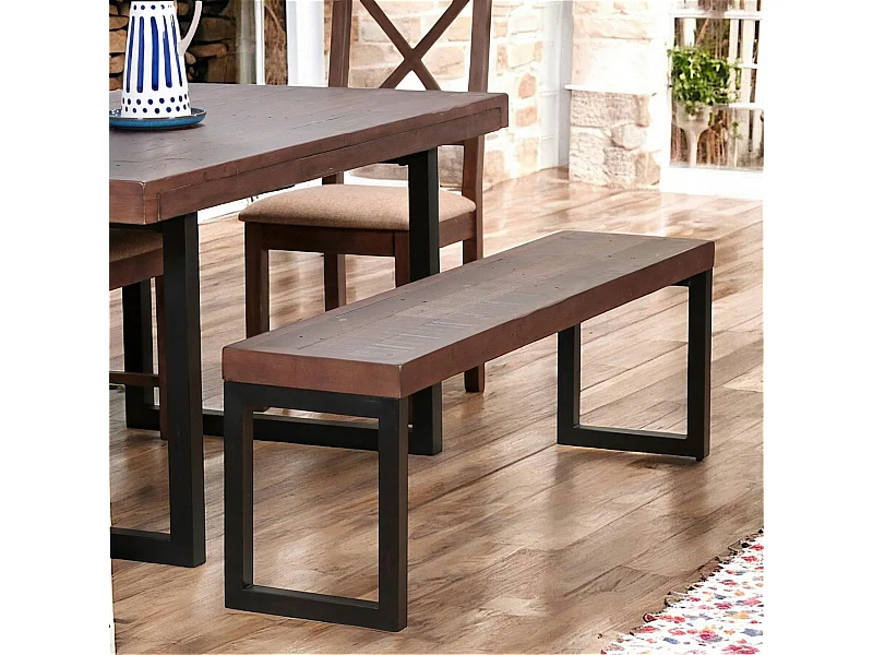 Banc bois brun recyclé 155cm SAMOA