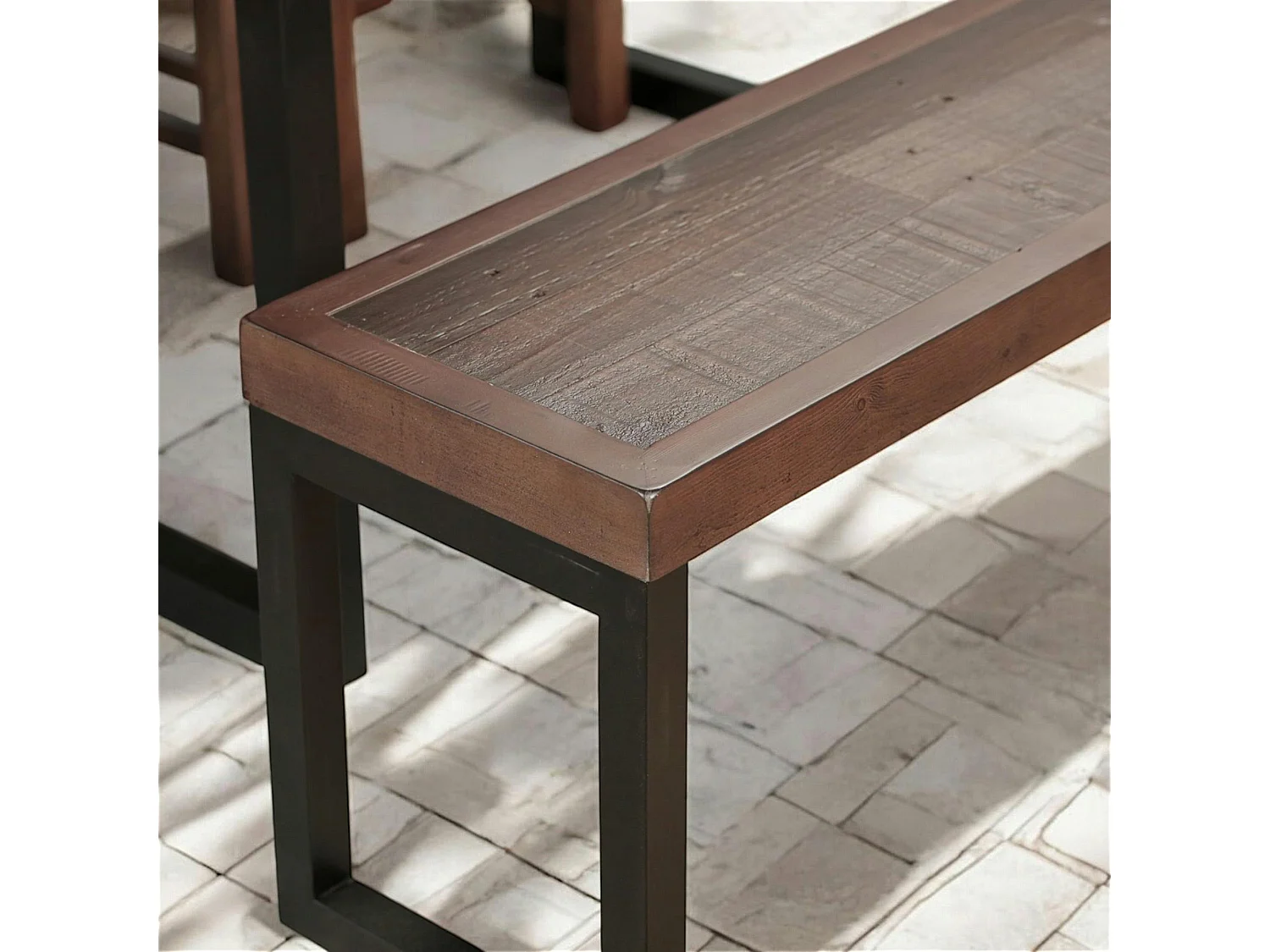 Banc bois brun recyclé 155cm SAMOA