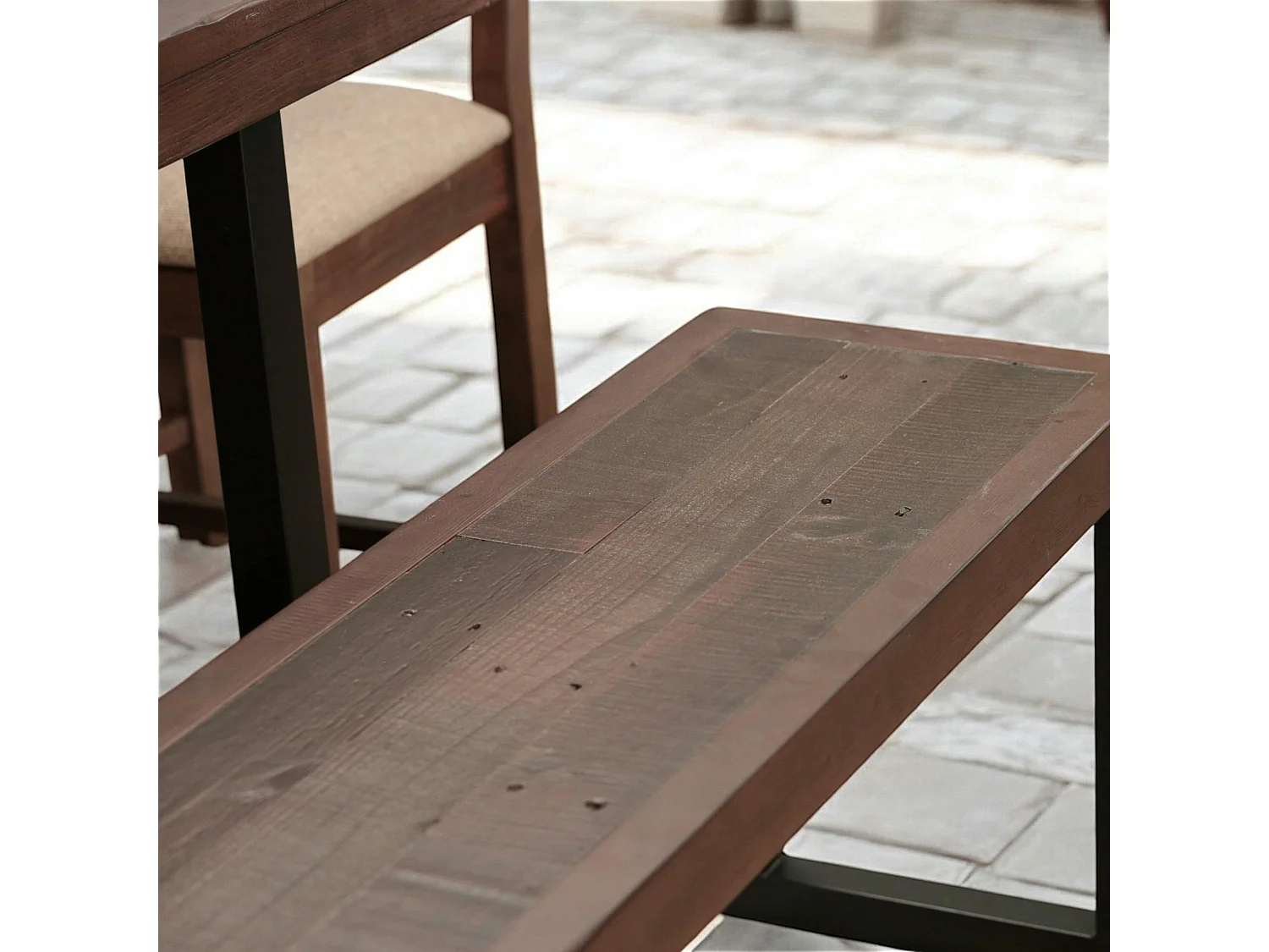 Banc bois brun recyclé 155cm SAMOA