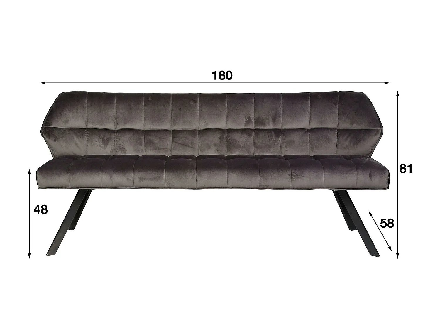 Banc salle à manger velours beige 180 cm MELBOURNE