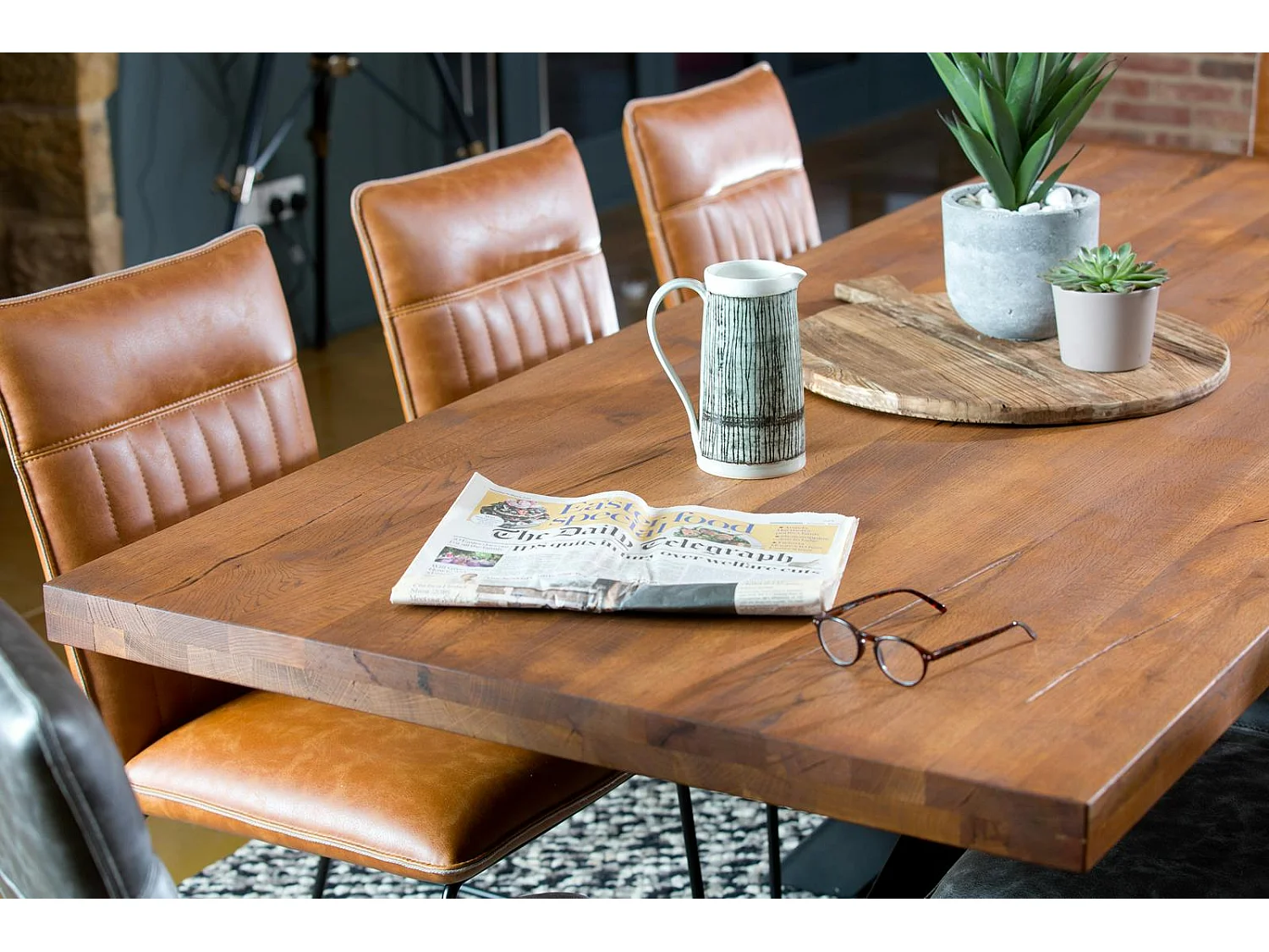 Banc de table chêne massif pieds croisés 200 cm OKA
