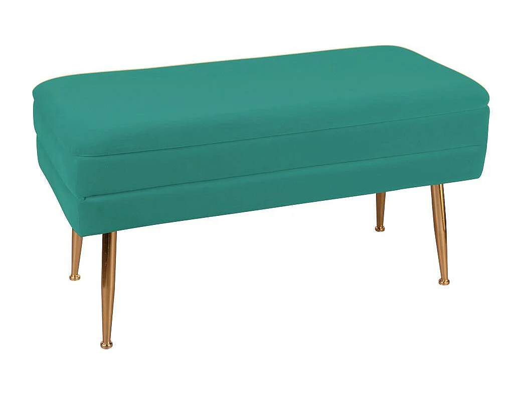 Banquette 2 places tissu vert pieds dorés TIM