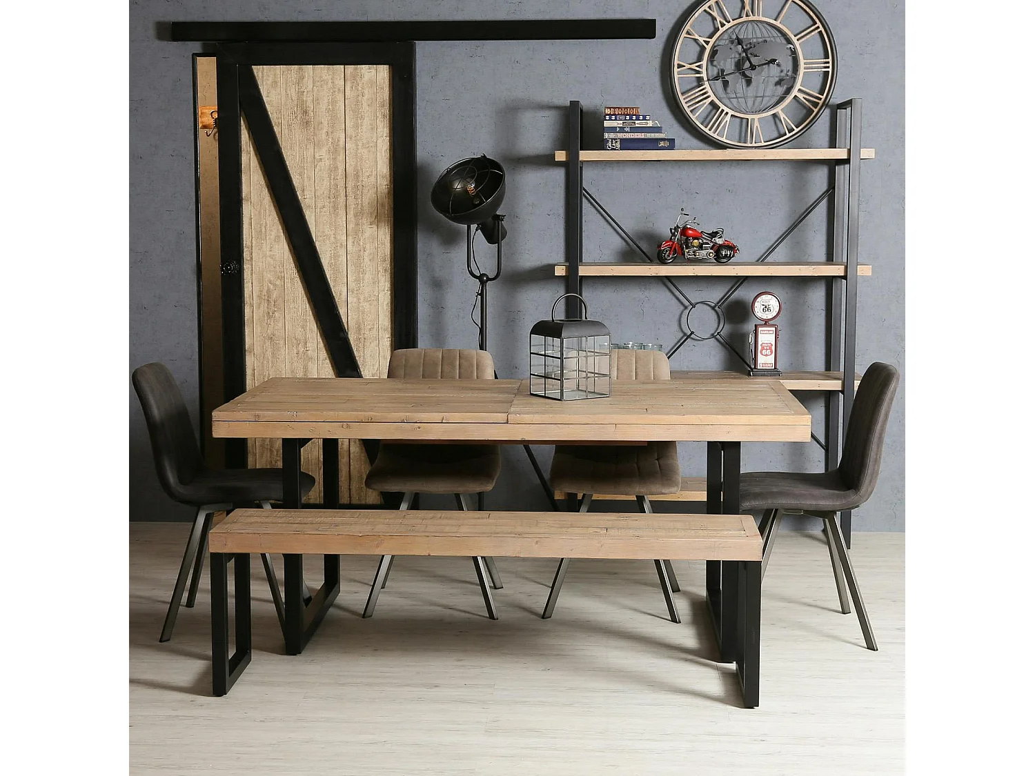 Banc de table en bois recyclé 155 cm AUCKLAND