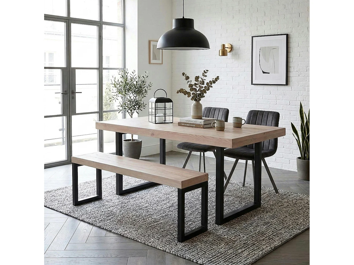 Banc de table en bois recyclé 155 cm AUCKLAND