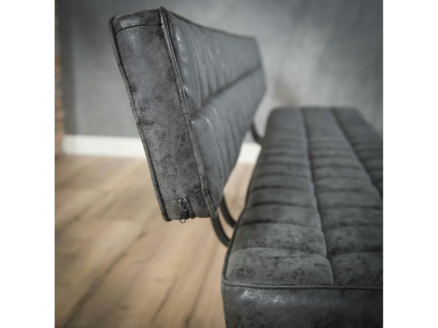 Banc salle à manger noir avec dossier 150 cm TRIBECA