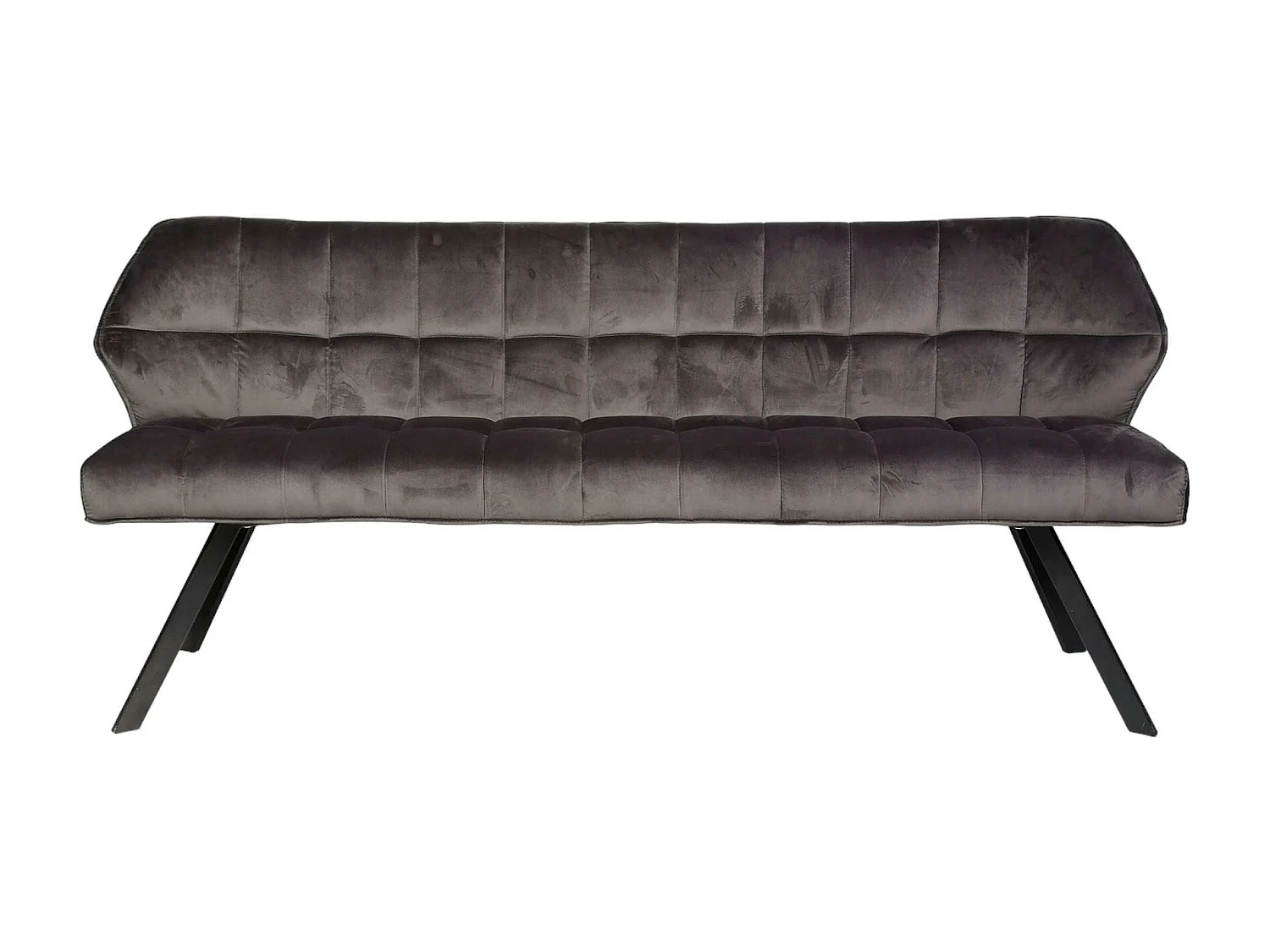 Banc salle à manger velours gris 180 cm MELBOURNE