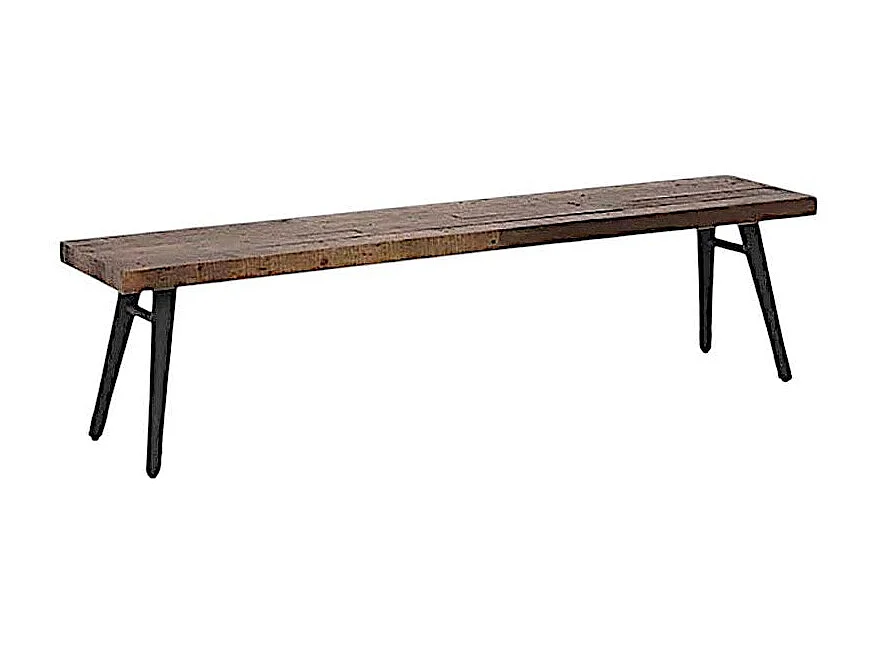Banc de table bois recyclé piètement noir 140 cm ADÉLAÏDE