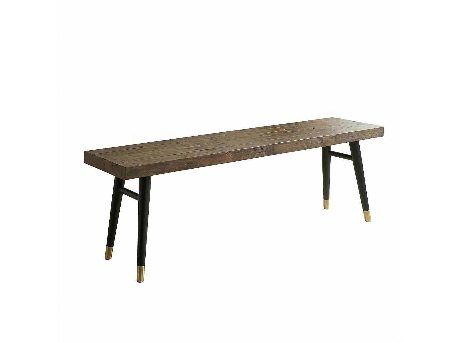 Banc de table bois recyclé piètement noir 140 cm ADÉLAÏDE
