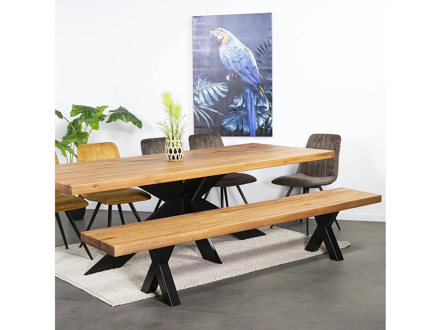 Banc en bois de chêne huilé 240 cm PALERME