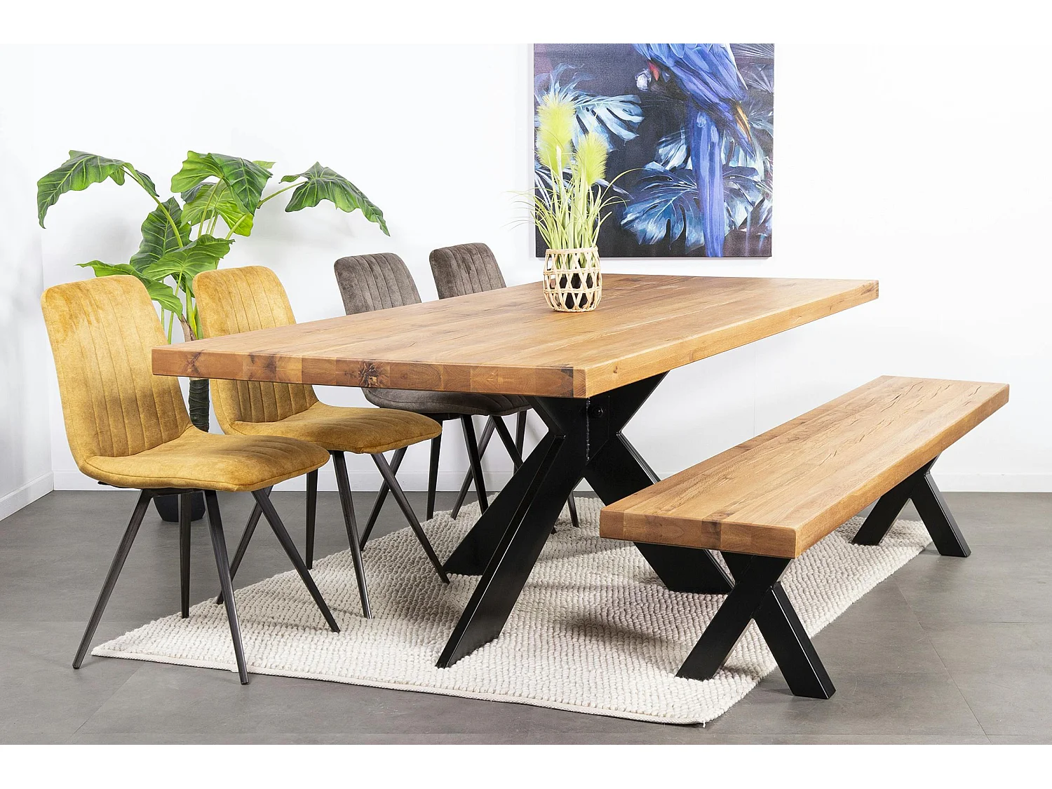 Banc en bois de chêne huilé 240 cm PALERME