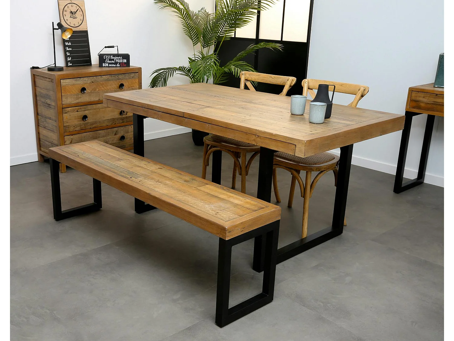 Banc bois recyclé 155cm BRISBANE