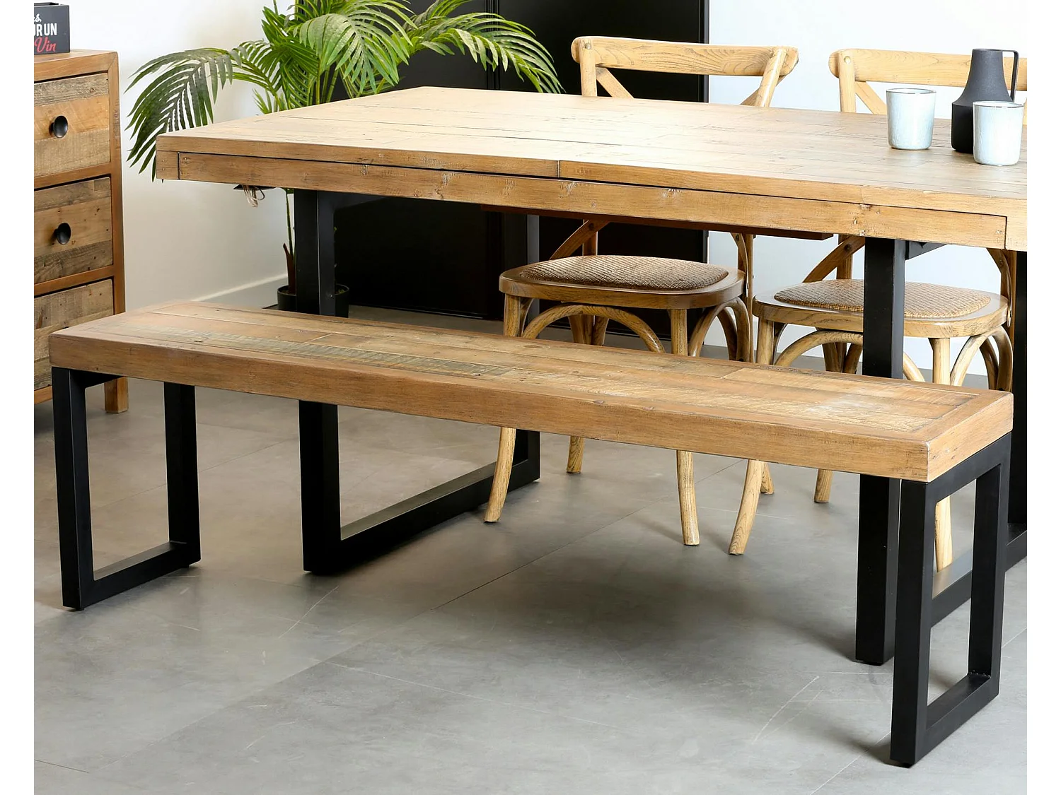 Banc bois recyclé 155cm BRISBANE