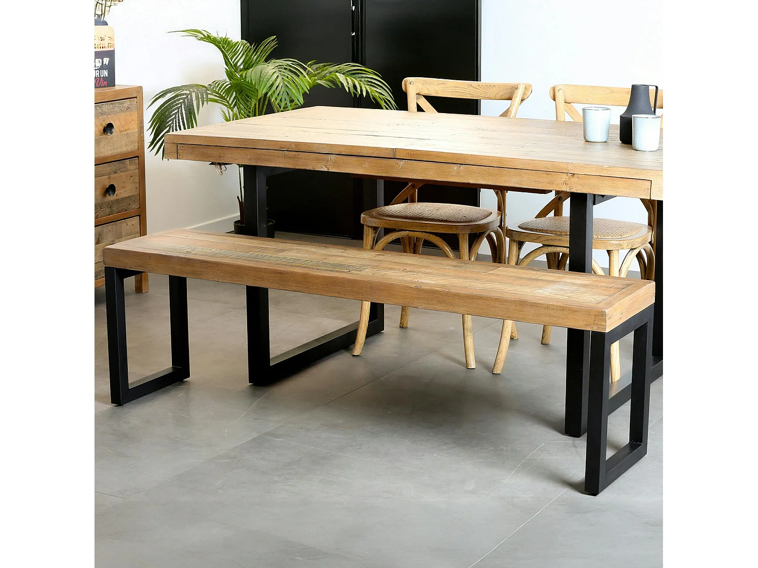 Banc bois recyclé 155cm BRISBANE