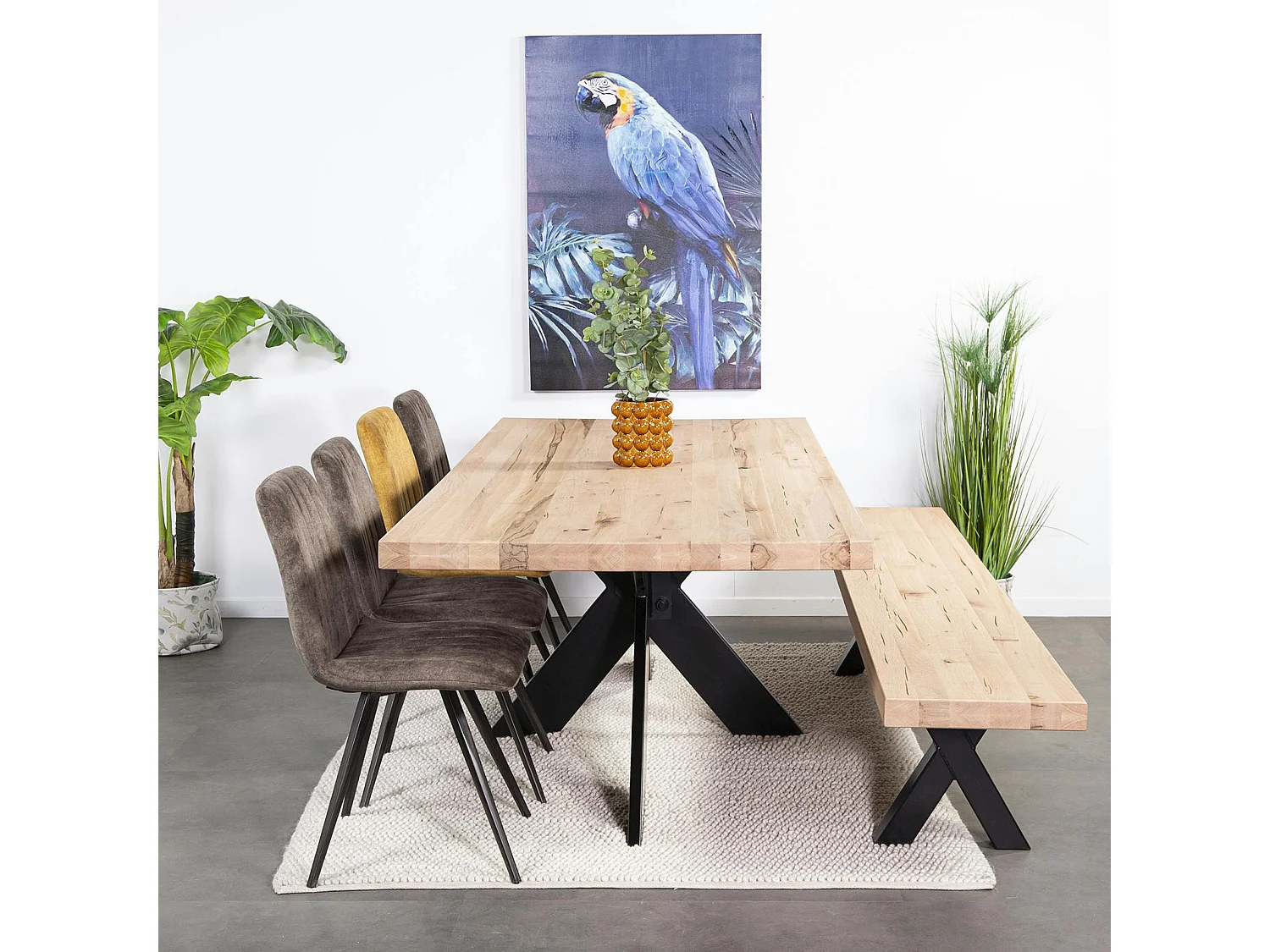 Banc en bois de chêne blanc 240 cm PALERME