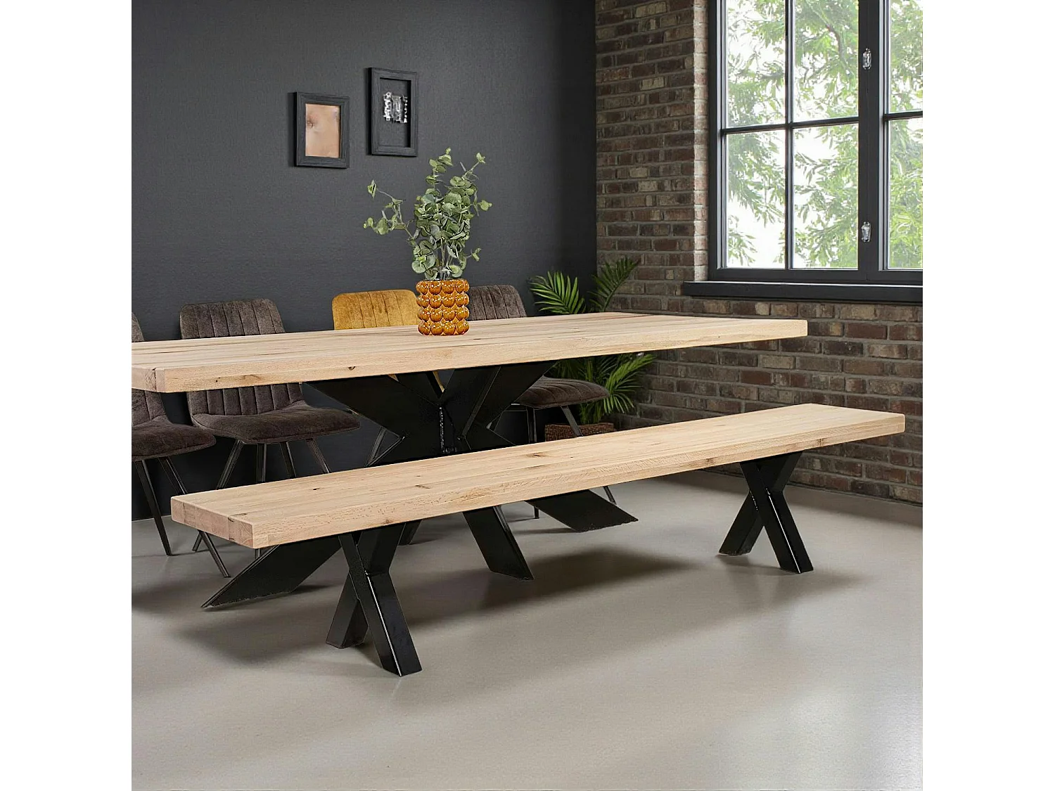 Banc en bois de chêne blanc 240 cm PALERME